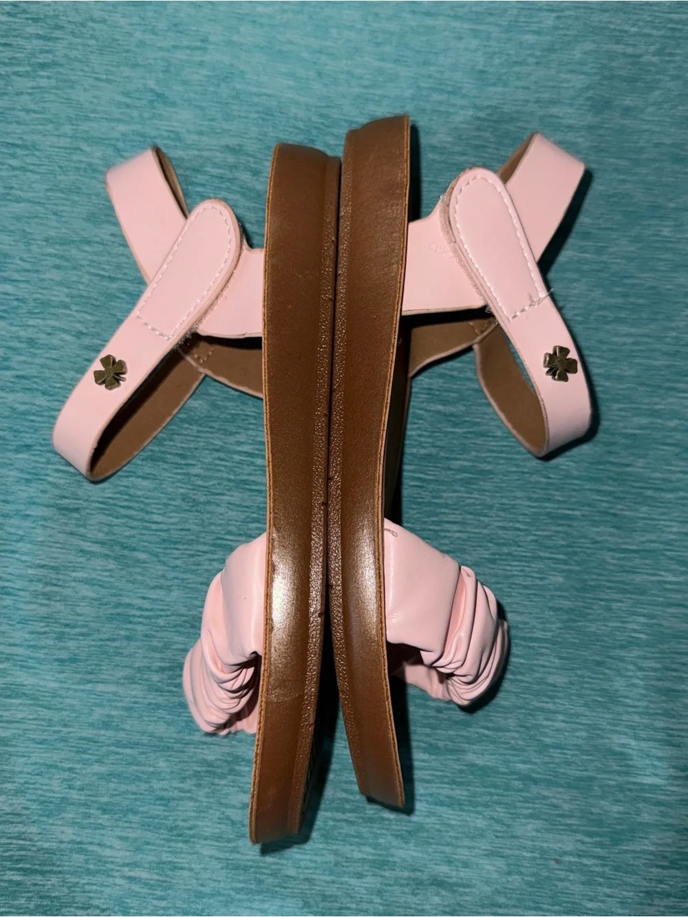 Lucky Brand Pink Ruched Strap Sandals